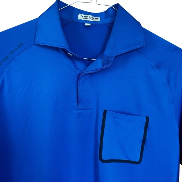 Peter Millar Performance Polo Summer Comfort Crown Sport - Network Logo Blue M - Picture 2 of 11